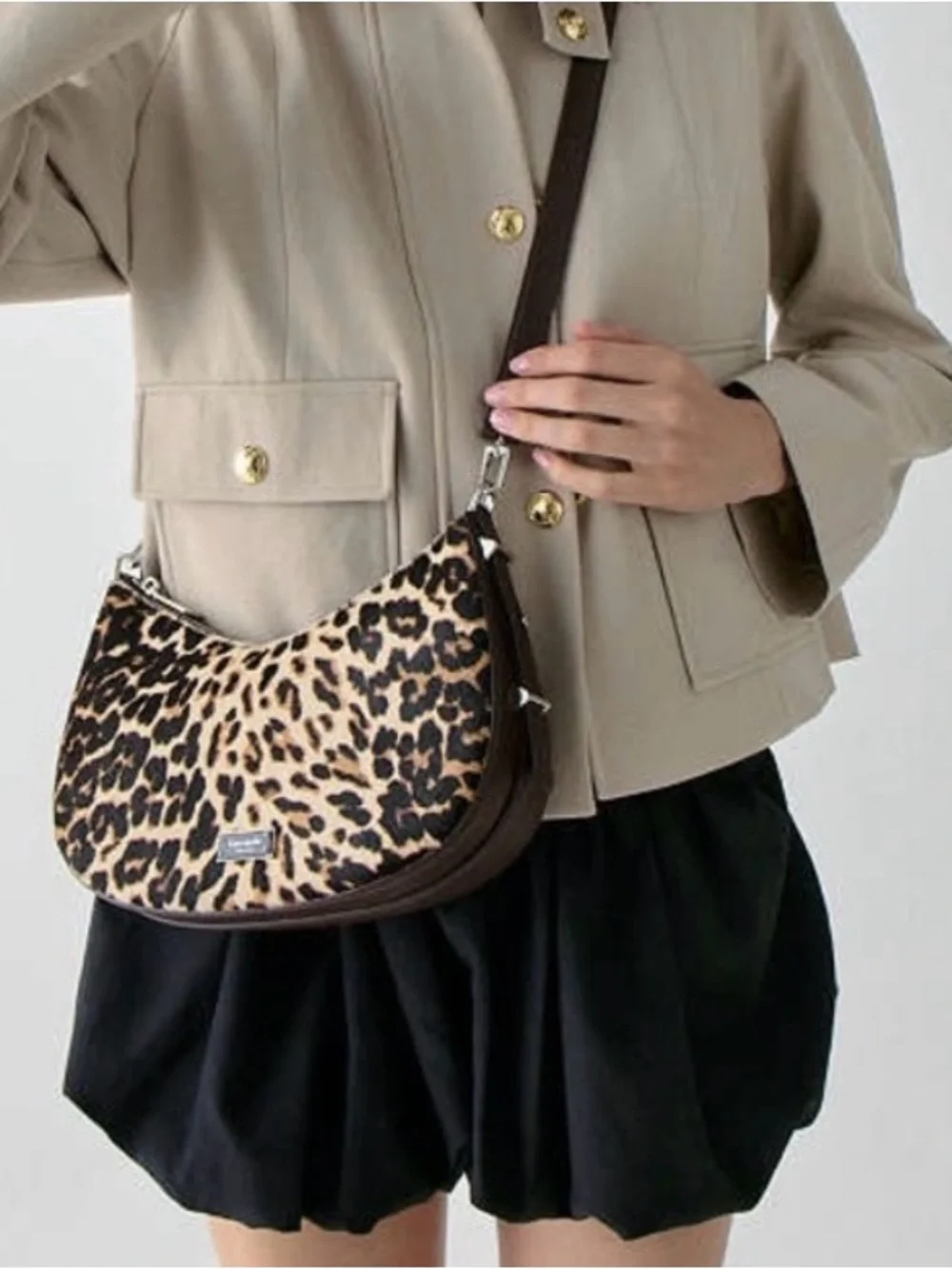 NWT Kate spade Liv Downtown Haircalf Shoulder & Crossbody hobo Bag Leopard KN018